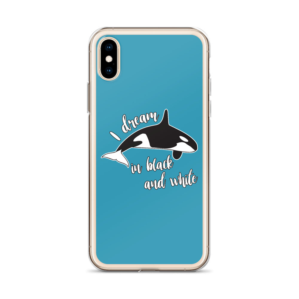 Dream in Black and White iPhone Case Blue - Splashing Apparel