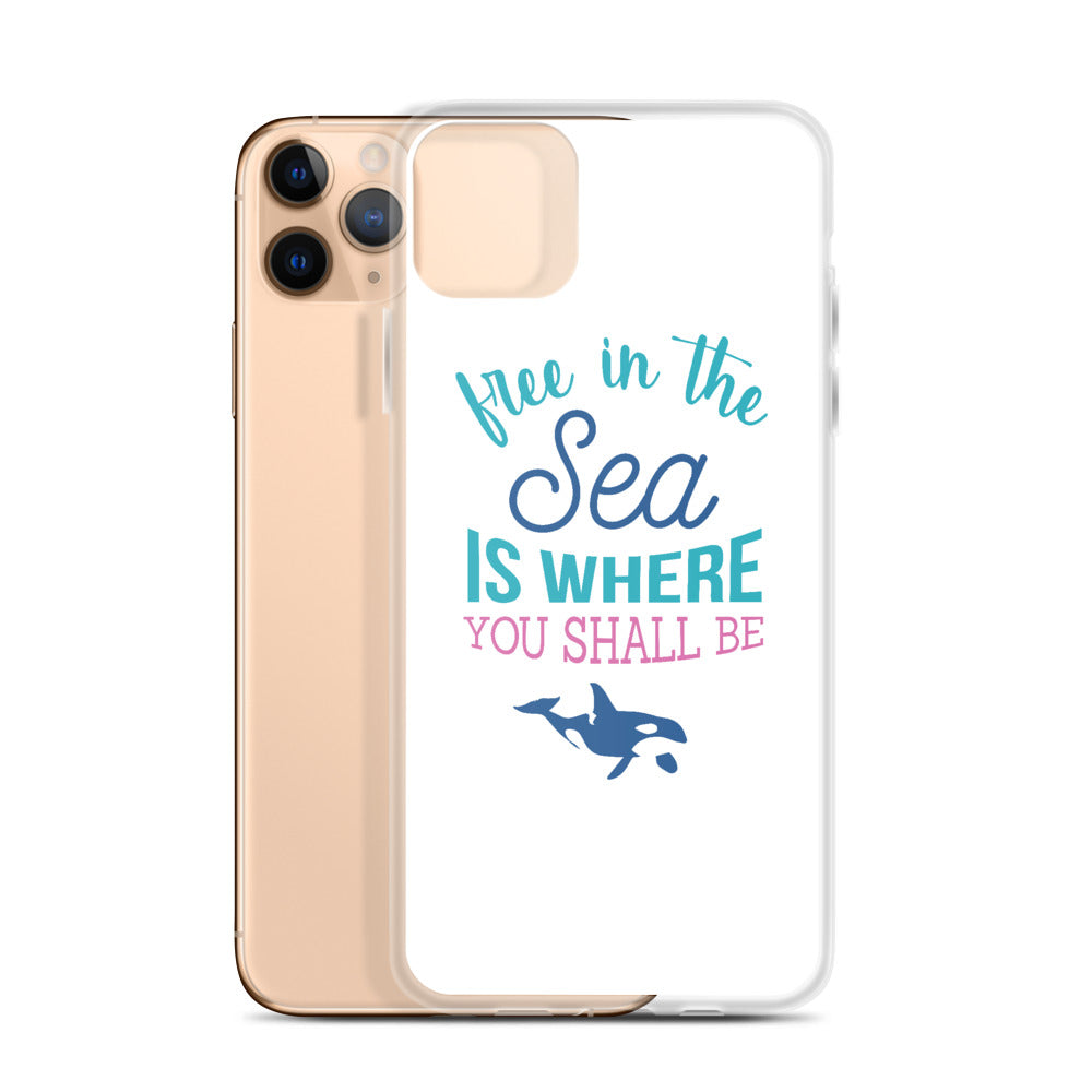Free in the Sea iPhone Case White - Splashing Apparel