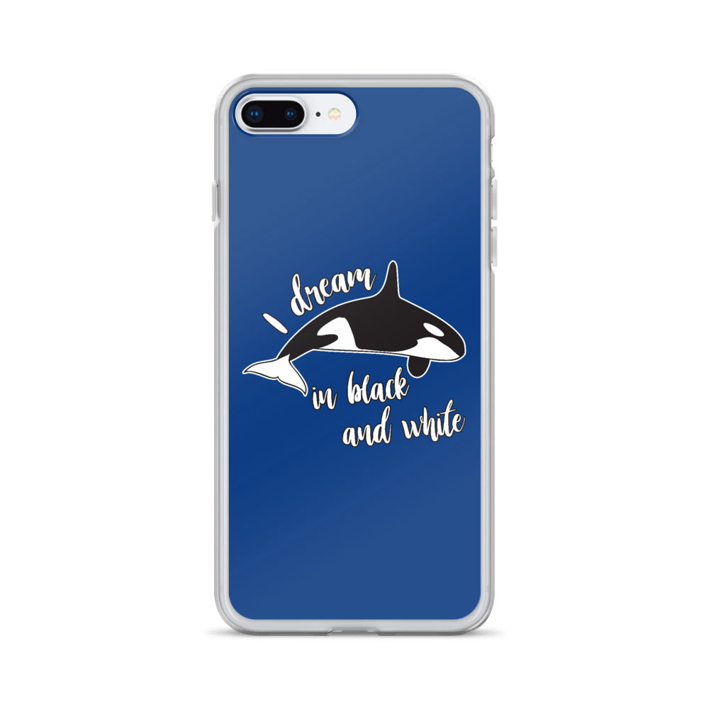 Dream in Black and White iPhone Case Dark Blue - Splashing Apparel