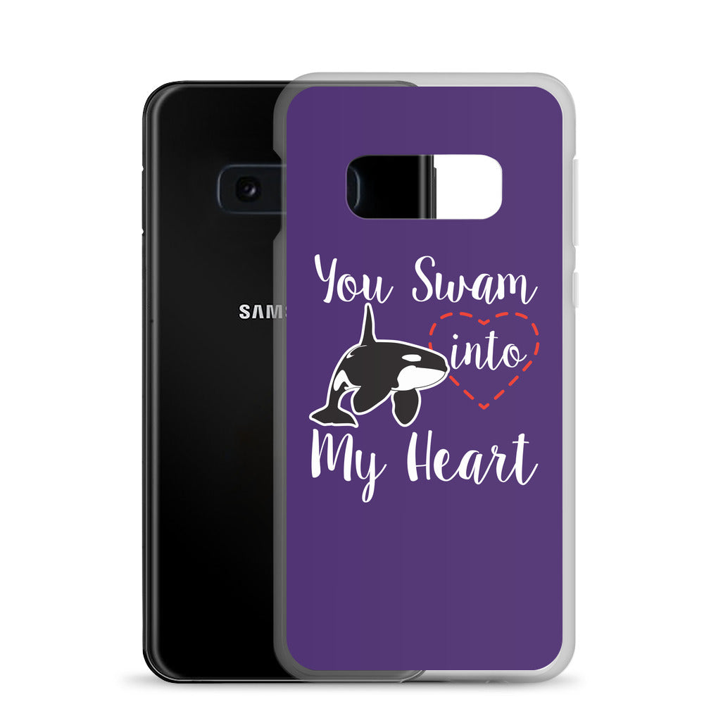 You Swam into My Heart Samsung Case Purple - Splashing Apparel
