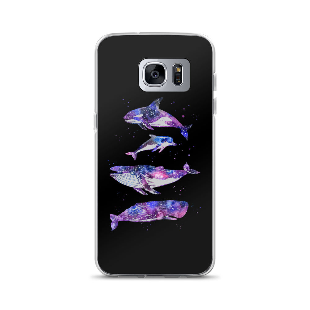 Stary Whales Samsung Case Black - Splashing Apparel