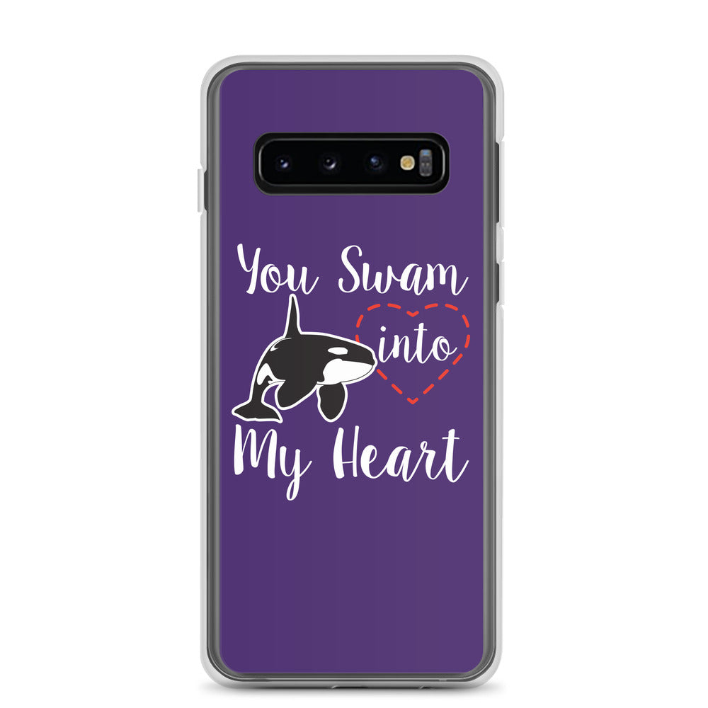 You Swam into My Heart Samsung Case Purple - Splashing Apparel