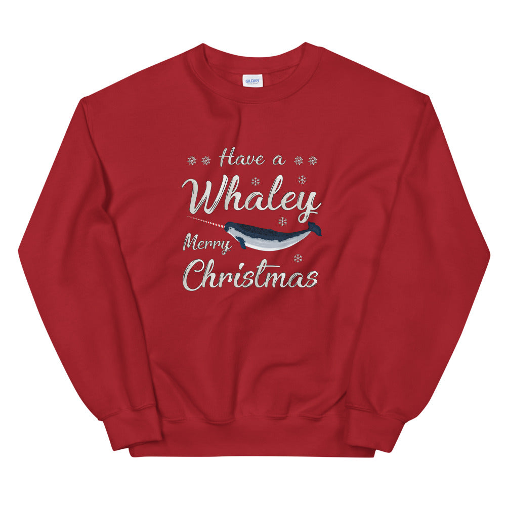 Candy Cane Narwhal Sweatshirt - Splashing Apparel