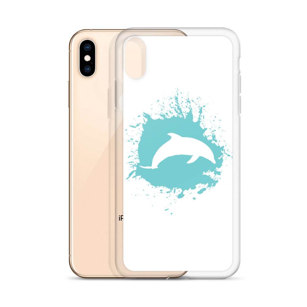 Dolphin Splash iPhone Case White - Splashing Apparel