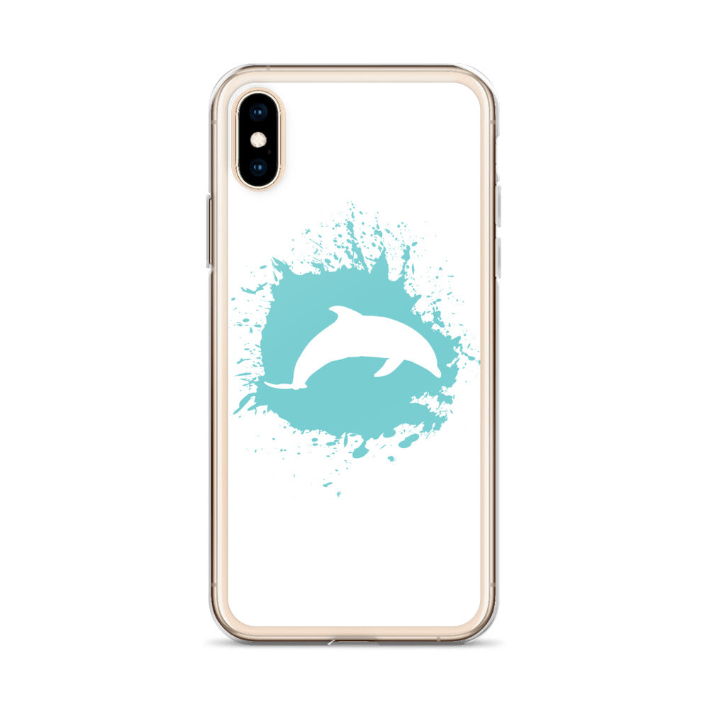 Dolphin Splash iPhone Case White - Splashing Apparel