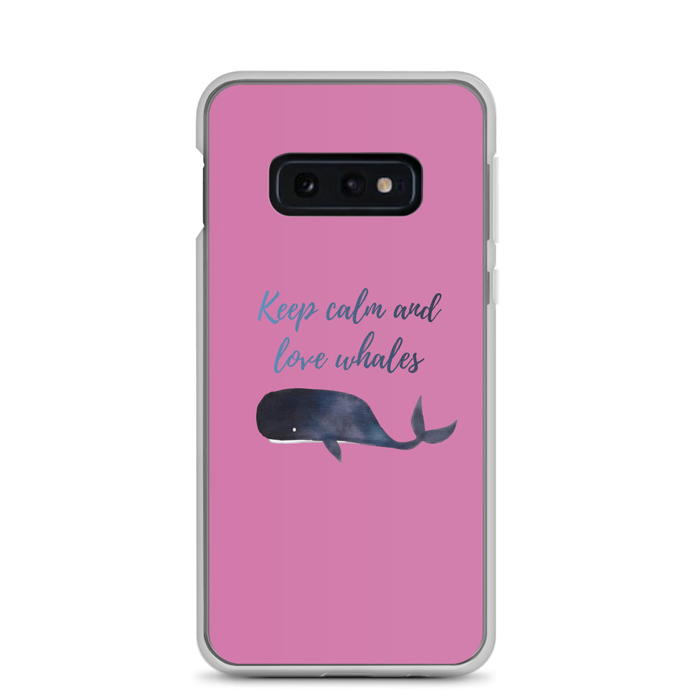 Keep Calm and Love Whales Samsung Case Pink - Splashing Apparel