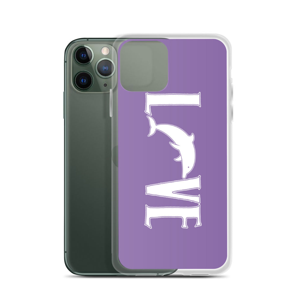 Love Dolphins iPhone Case Purple - Splashing Apparel