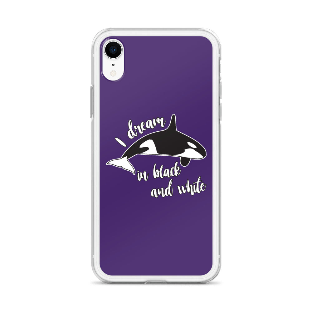 Dream in Black and White iPhone Case Purple - Splashing Apparel