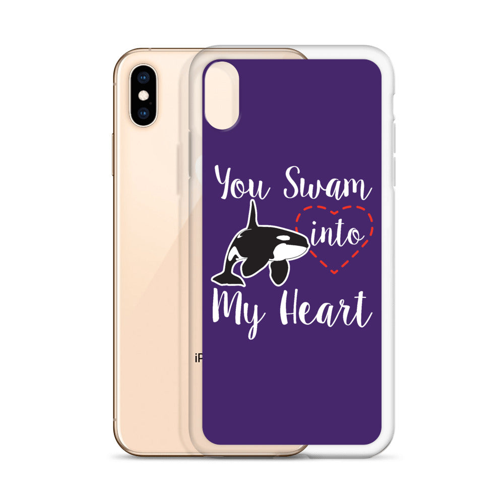 You Swam into My Heart iPhone Case Purple - Splashing Apparel