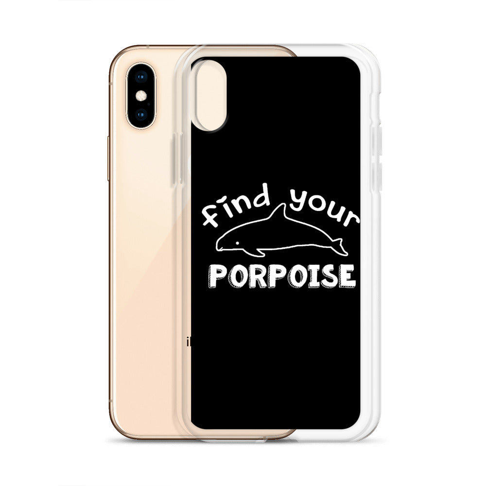 Find Your Porpoise iPhone Case Black - Splashing Apparel