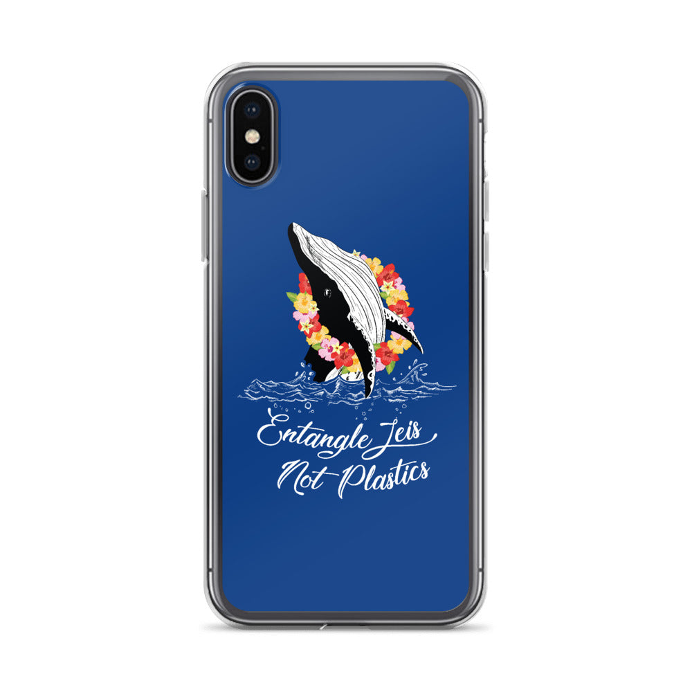 Entangle Leis Not Plastics iPhone Case Dark Blue - Splashing Apparel