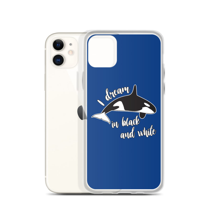 Dream in Black and White iPhone Case Dark Blue - Splashing Apparel