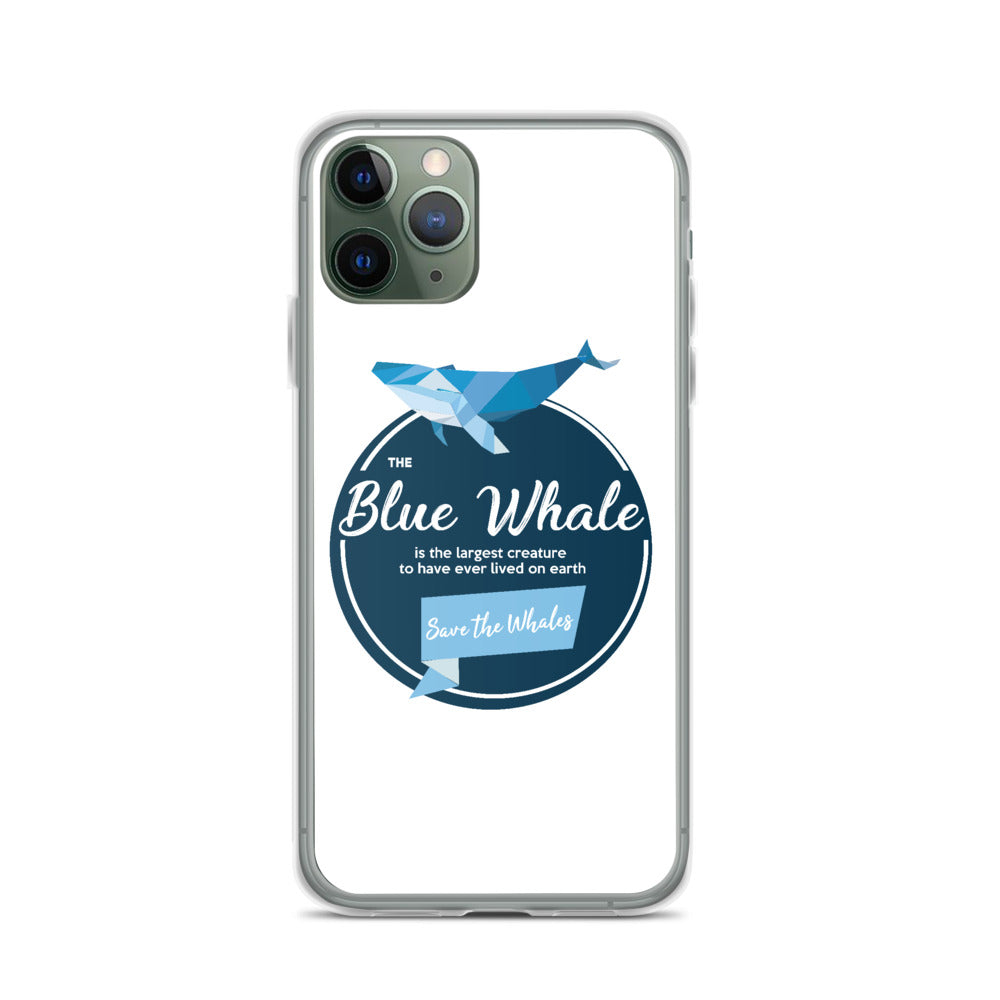 Blue Whale iPhone Case White - Splashing Apparel