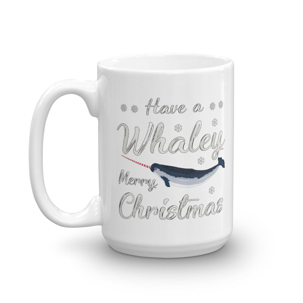 Candy Cane Narwhal Christmas Mug - Splashing Apparel