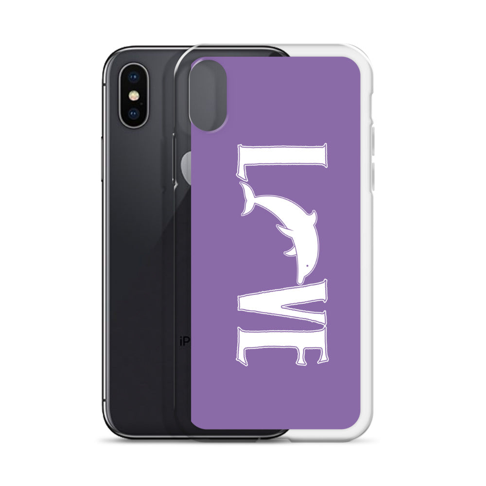 Love Dolphins iPhone Case Purple - Splashing Apparel