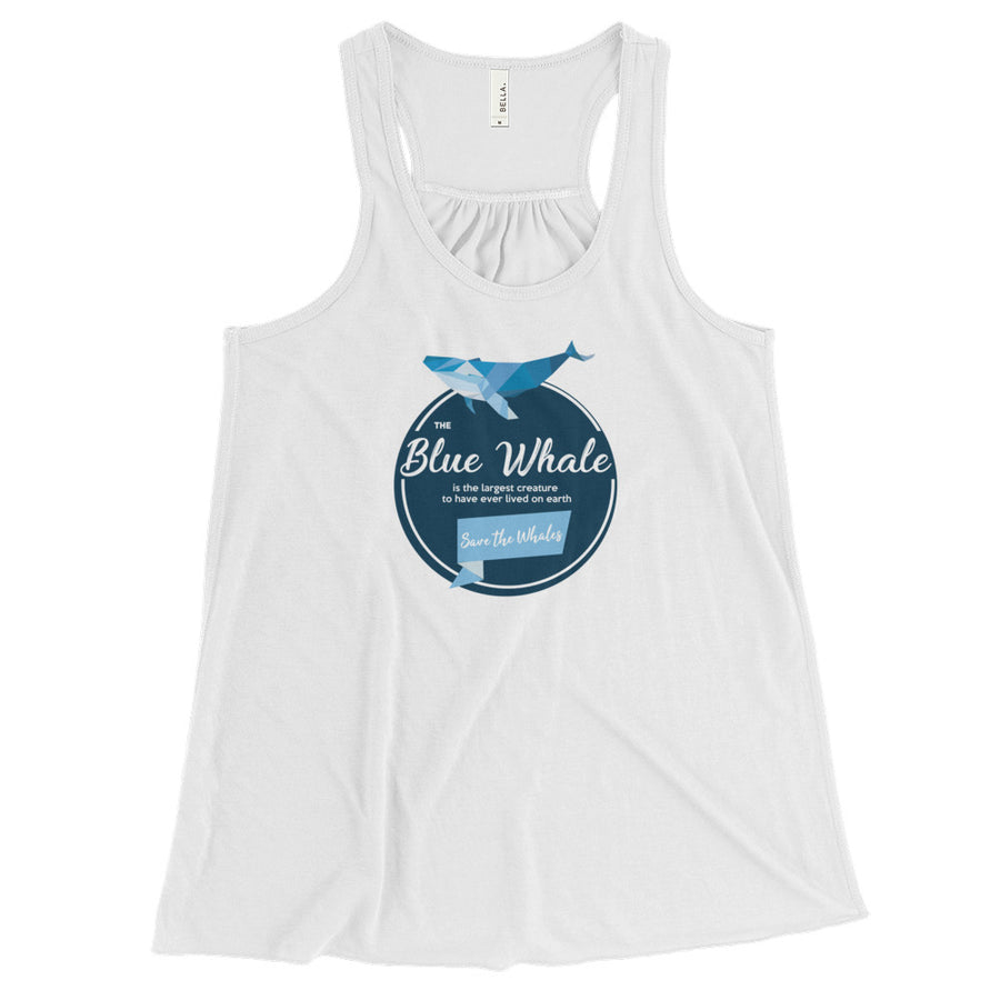 Blue Whale Women's Flowy Racerback Tank - Splashing Apparel