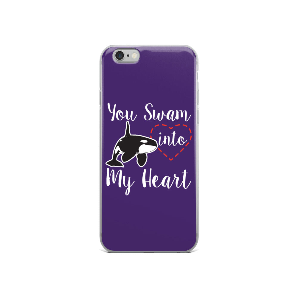 You Swam into My Heart iPhone Case Purple - Splashing Apparel