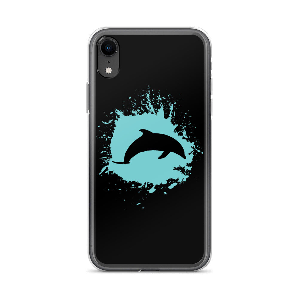 Dolphin Splash iPhone Case Black - Splashing Apparel