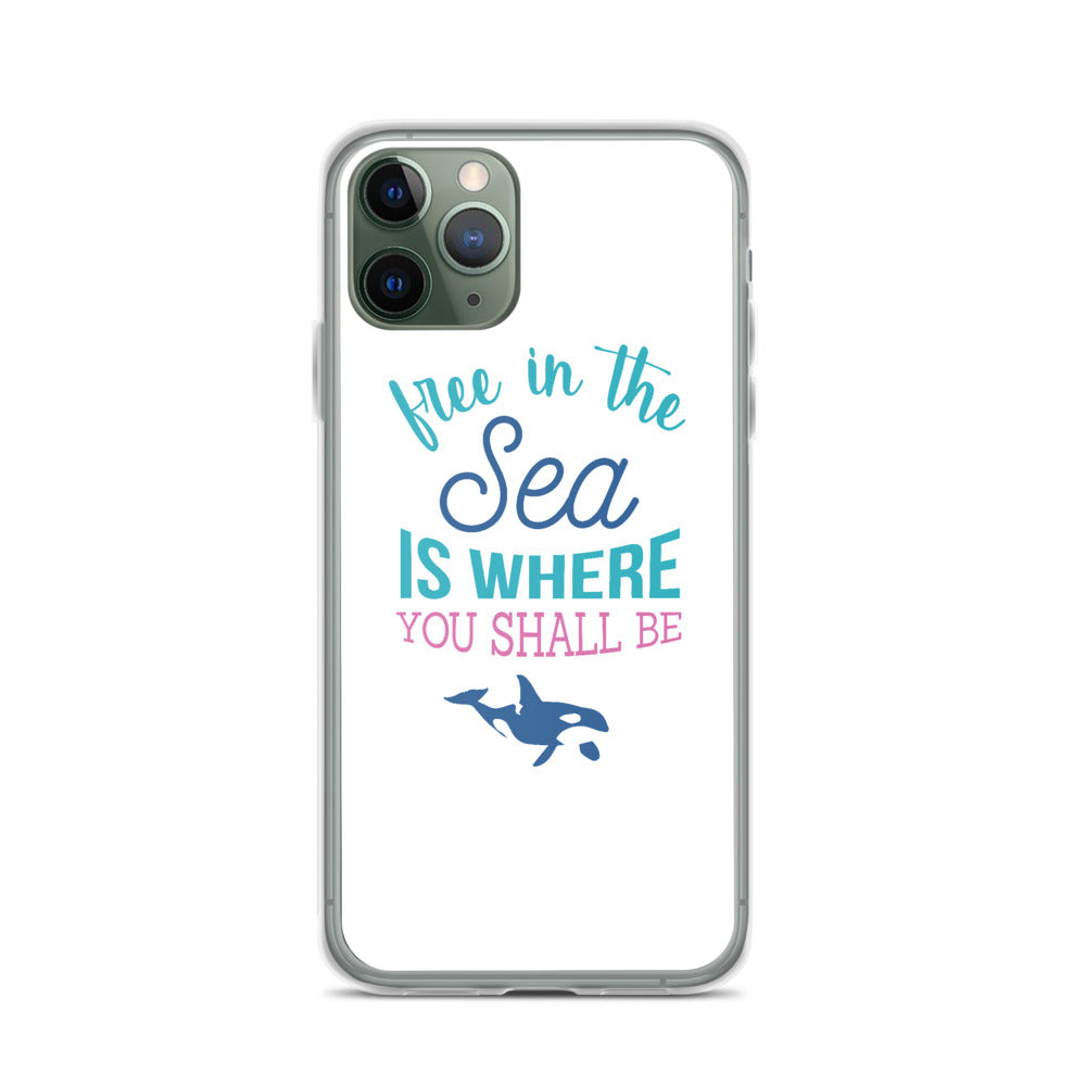 Free in the Sea iPhone Case White - Splashing Apparel