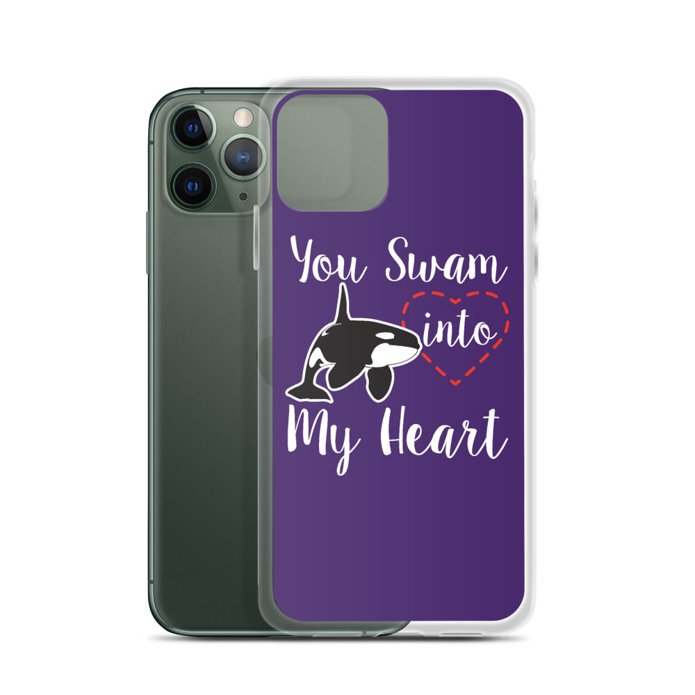 You Swam into My Heart iPhone Case Purple - Splashing Apparel