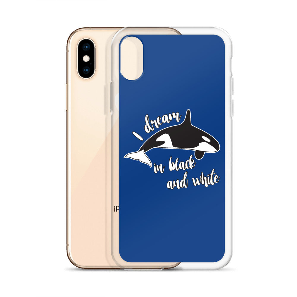 Dream in Black and White iPhone Case Dark Blue - Splashing Apparel