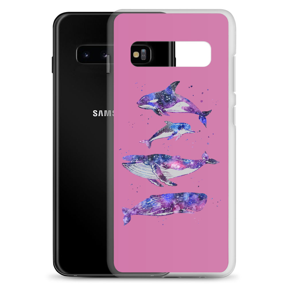 Stary Whales Samsung Case Pink - Splashing Apparel