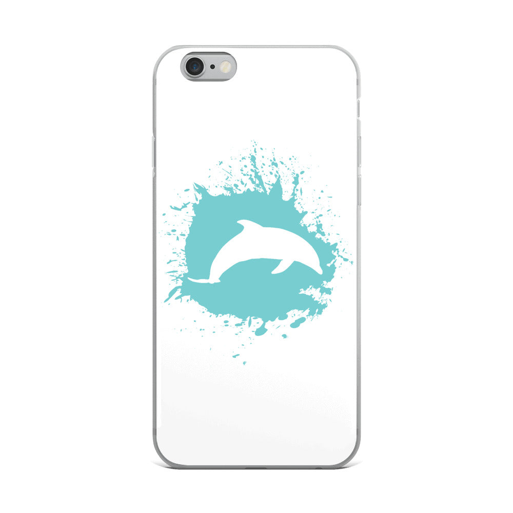 Dolphin Splash iPhone Case White - Splashing Apparel
