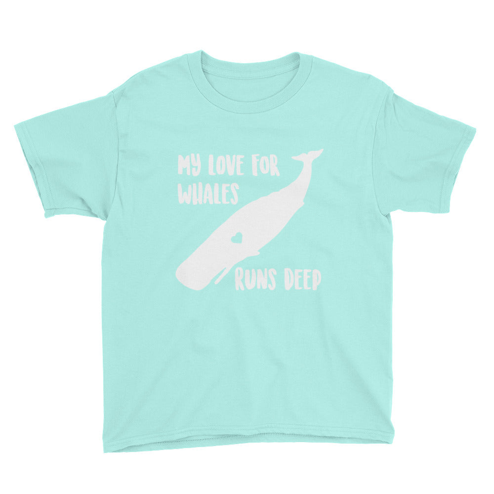 My Love for Whales Runs Deep Kids Shirt - Splashing Apparel