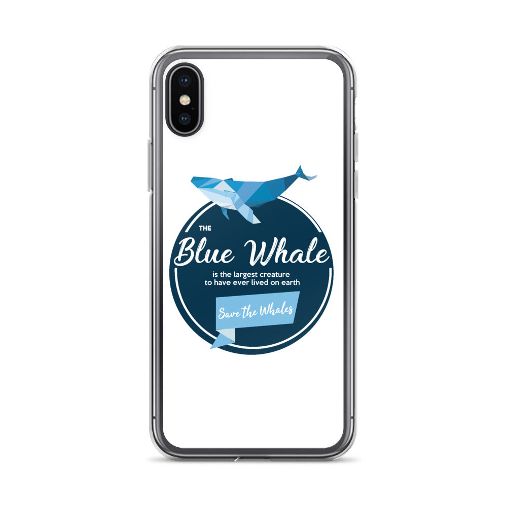 Blue Whale iPhone Case White - Splashing Apparel