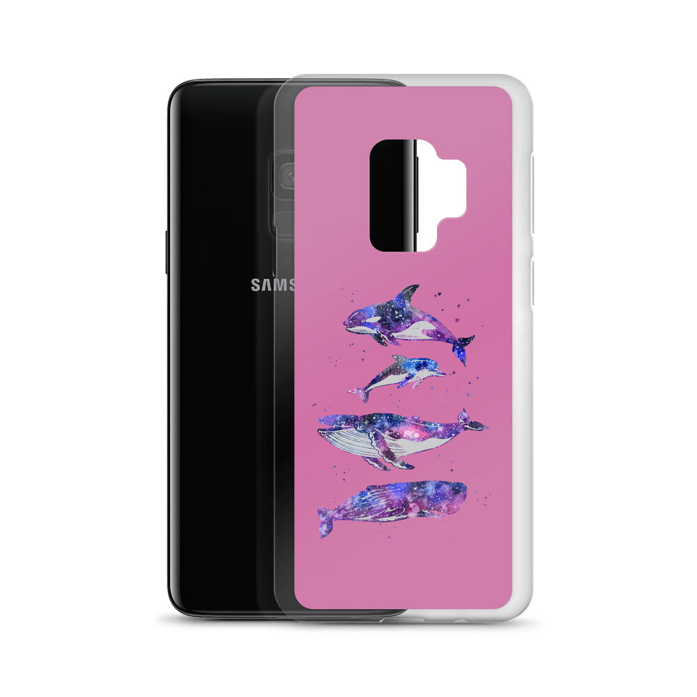 Stary Whales Samsung Case Pink - Splashing Apparel