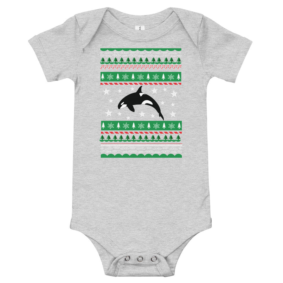 Festive Orca Baby Onesie - Splashing Apparel