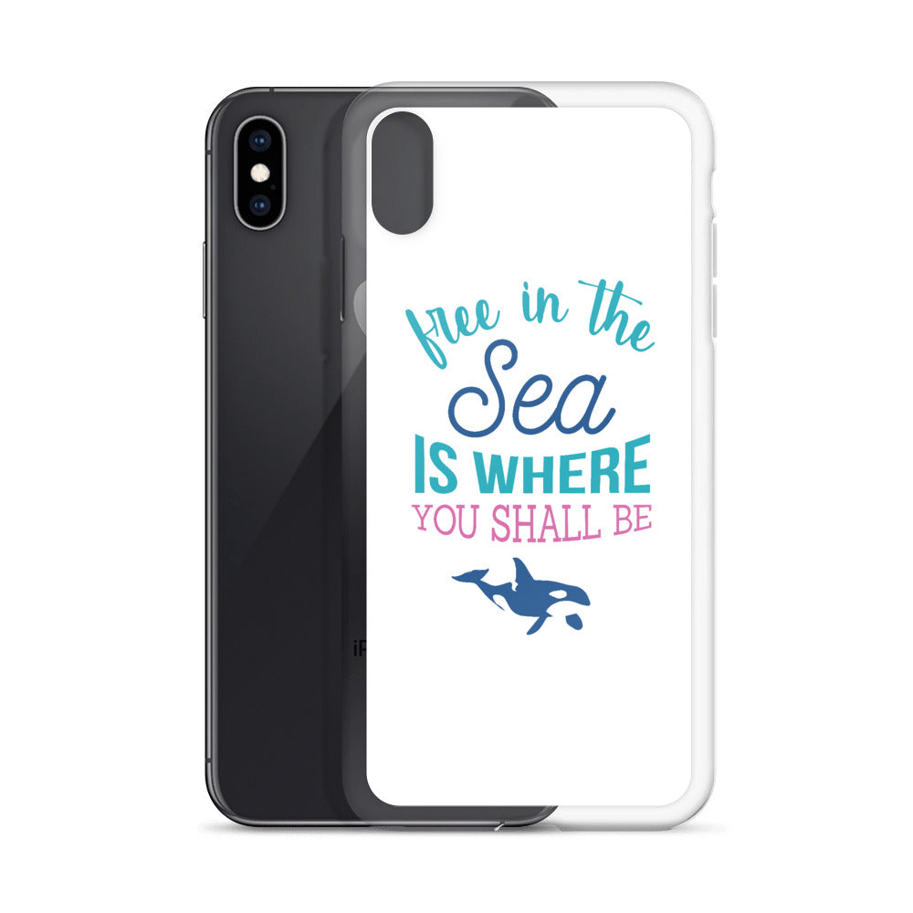 Free in the Sea iPhone Case White - Splashing Apparel