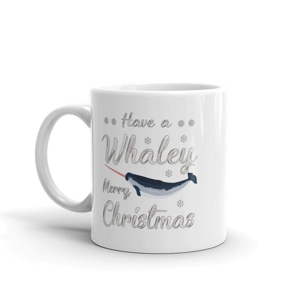Candy Cane Narwhal Christmas Mug - Splashing Apparel