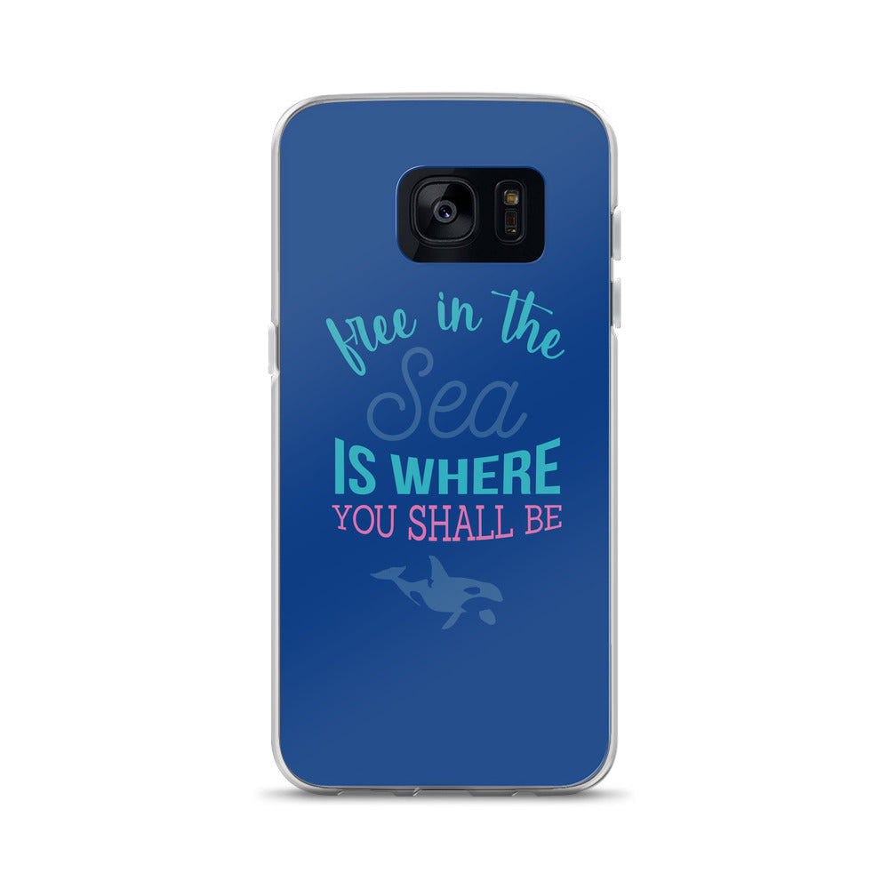 Free in the Sea Samsung Case Dark Blue - Splashing Apparel