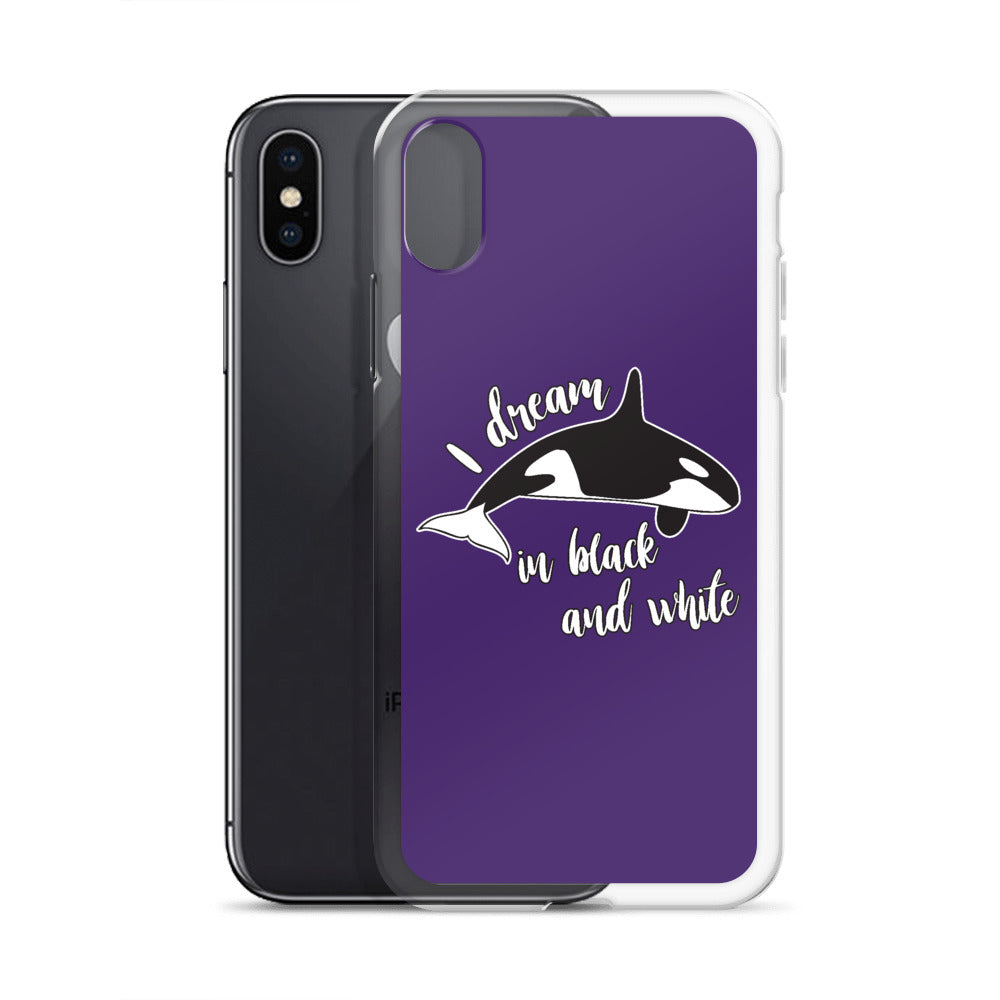 Dream in Black and White iPhone Case Purple - Splashing Apparel