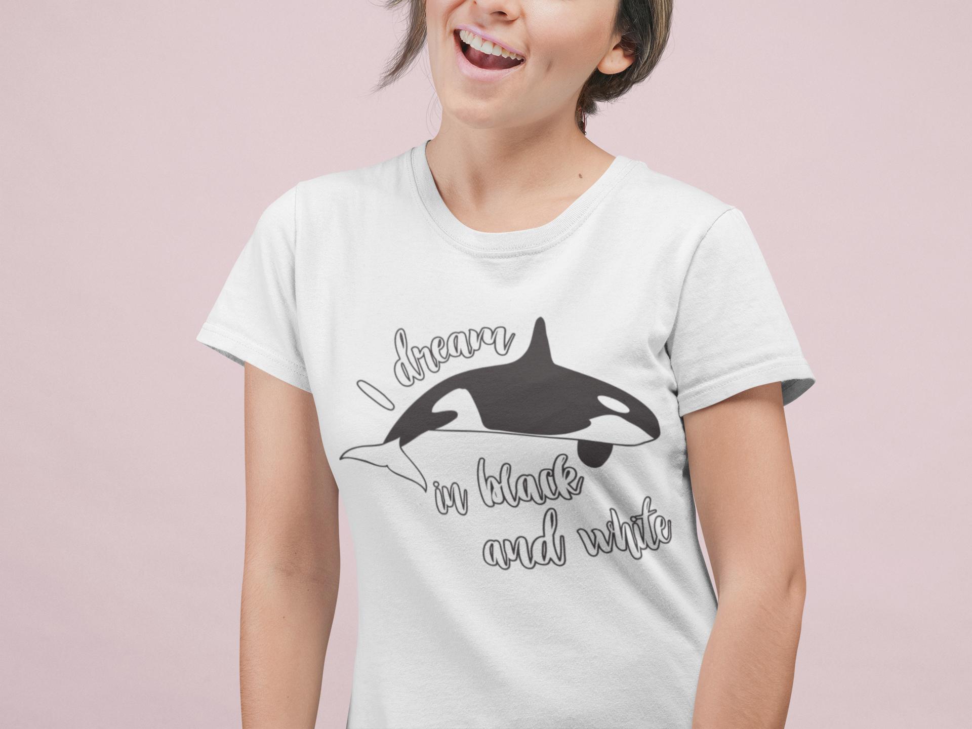 Dream in Black and White Women's Shirt - Splashing Apparel